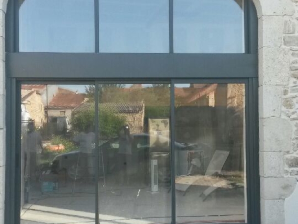 Remplacement Porte de grange par Baie coulissante Bicon